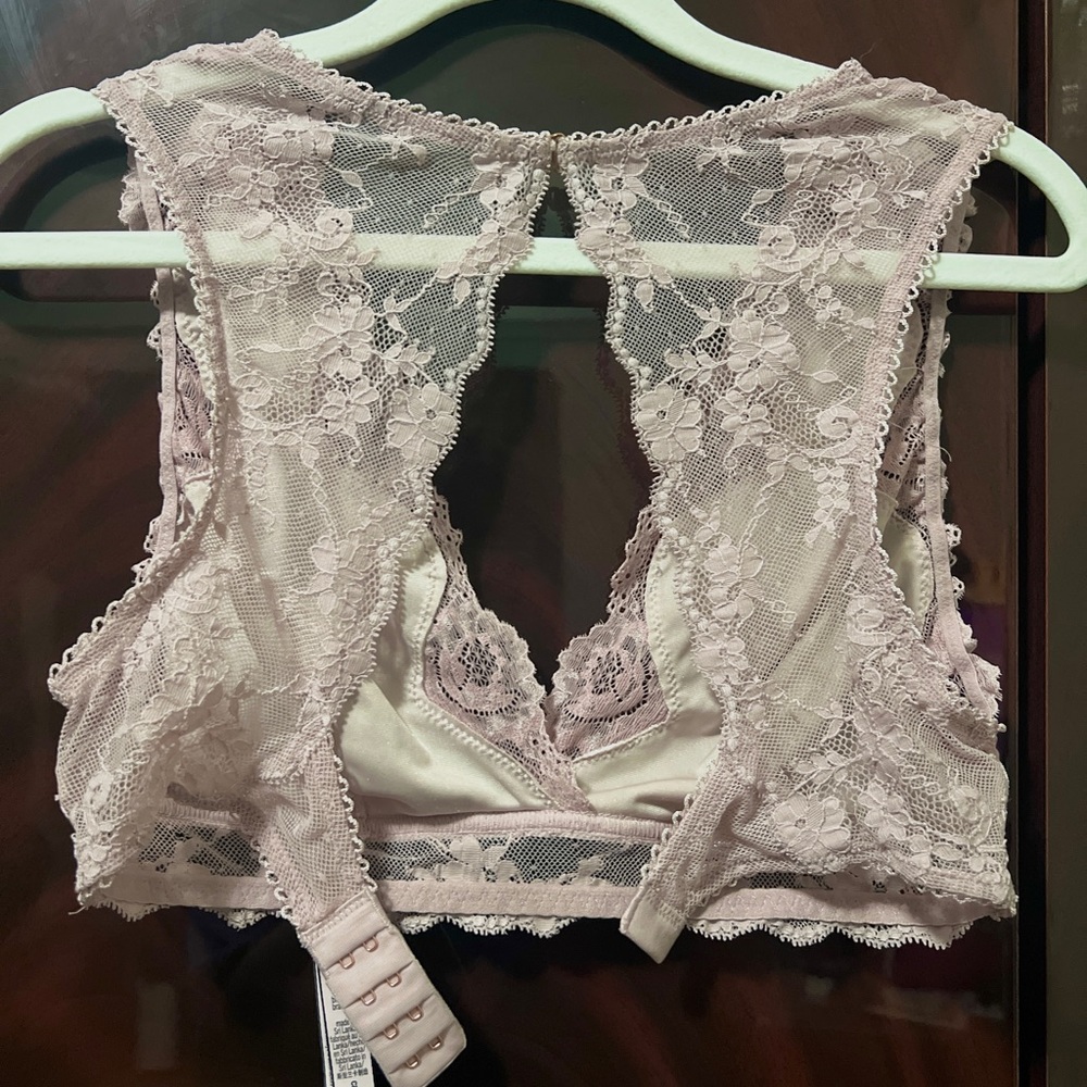VS VICTORIA SECRET DREAM ANGELS Sheer CRUSHED VELVET Pink Underwire Bralette - Picture 7 of 10